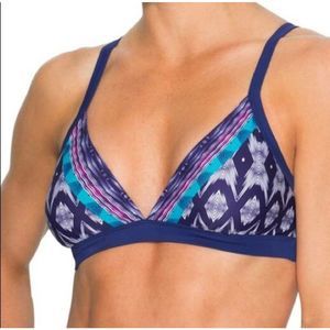 Athleta Belize Blue Bikini Top M